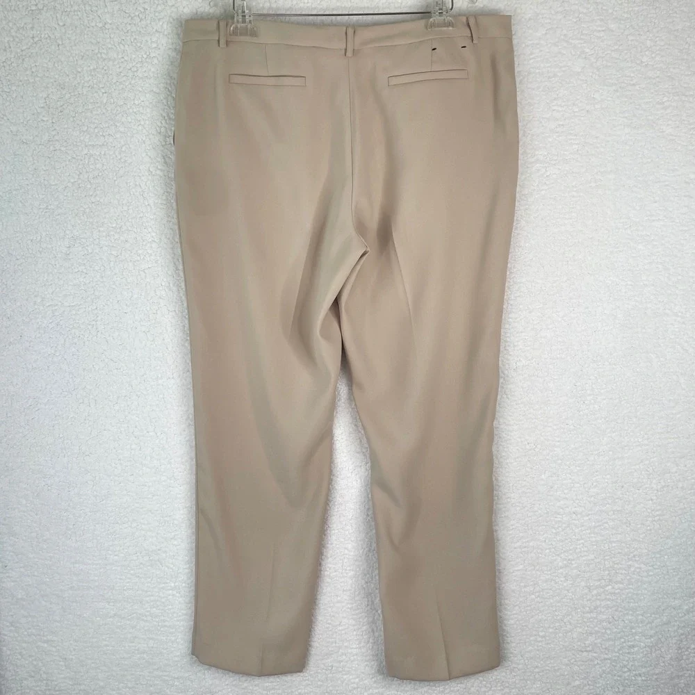 Tommy Hilfiger Womens Beige Dress Pants Size 16 Tan Straight Leg Work Trousers